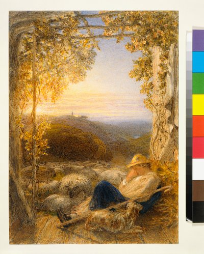 Slapende Herder - Ochtend door Samuel Palmer